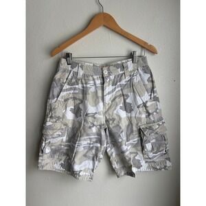 Y2K Urban Pipeline Mens Grey Tan Camo Cargo Shorts Cotton Size 30 RN73277